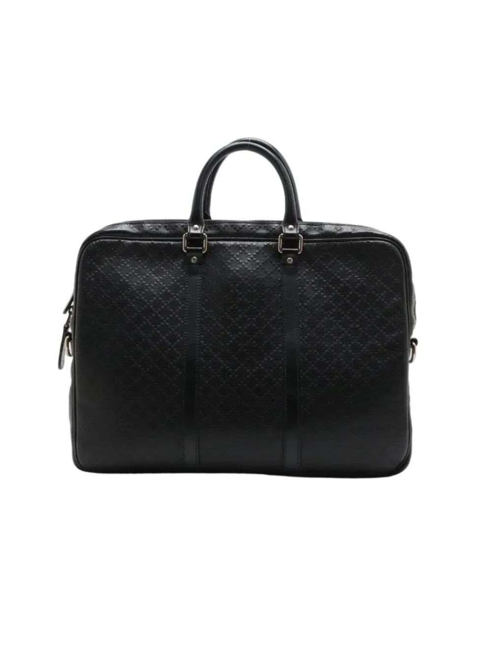 Gucci Diamante Leather Business Document Briefcase Tote Brown